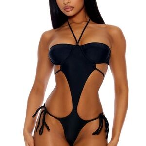 Fashion Nova NWT Black Cut-Out Bikini size S